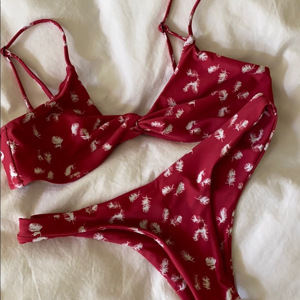 Blackbough Pink Twist Swimsuit Set